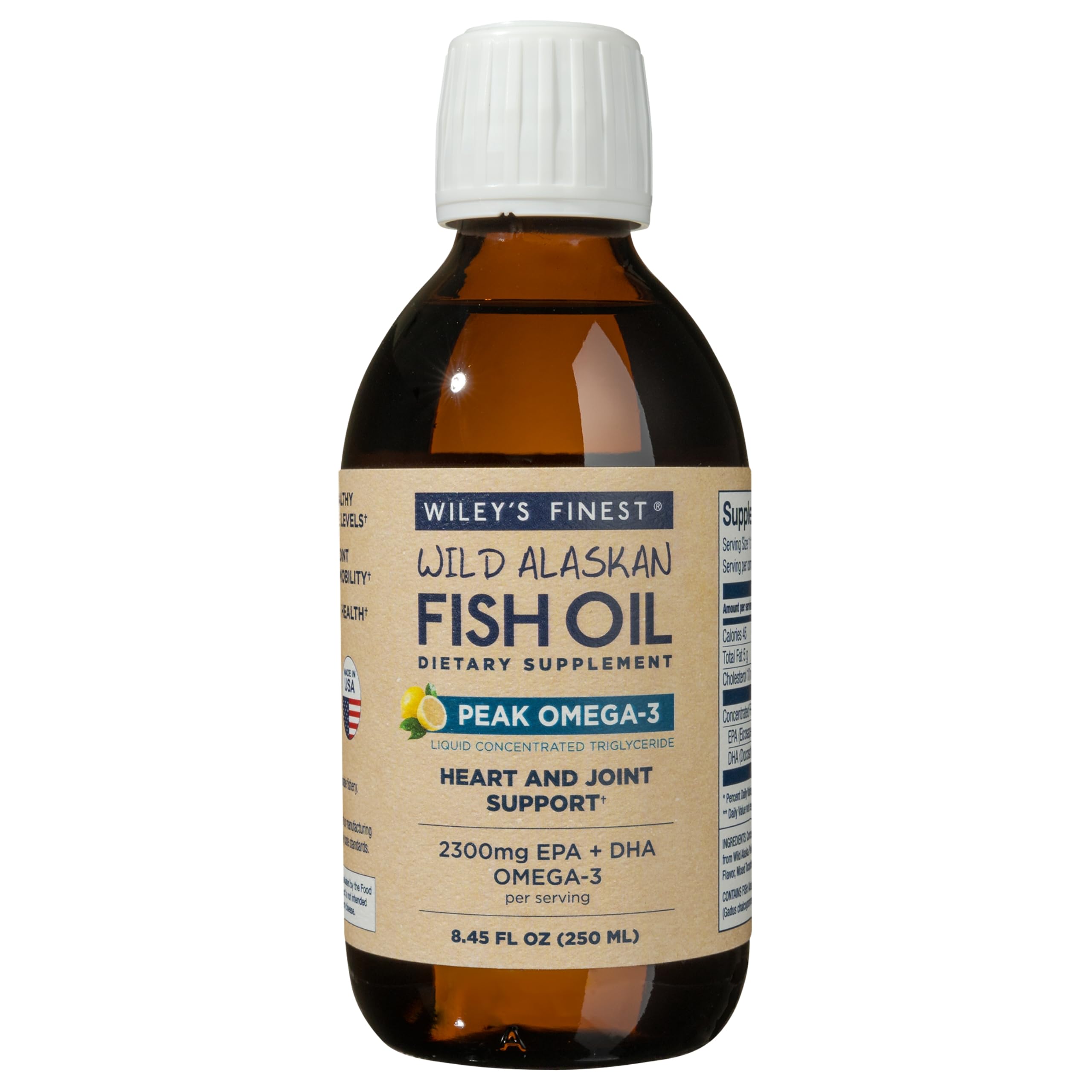 Wiley's Finest lemon-flavored fish oil bottle for easy daily omega-3 intake