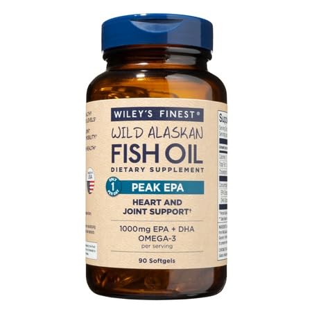 Hero image: Wiley's Finest Wild Alaskan Fish Oil Peak EPA 1000mg 90 softgels