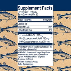 Close-up of Peak EPA omega-3 bottle with label