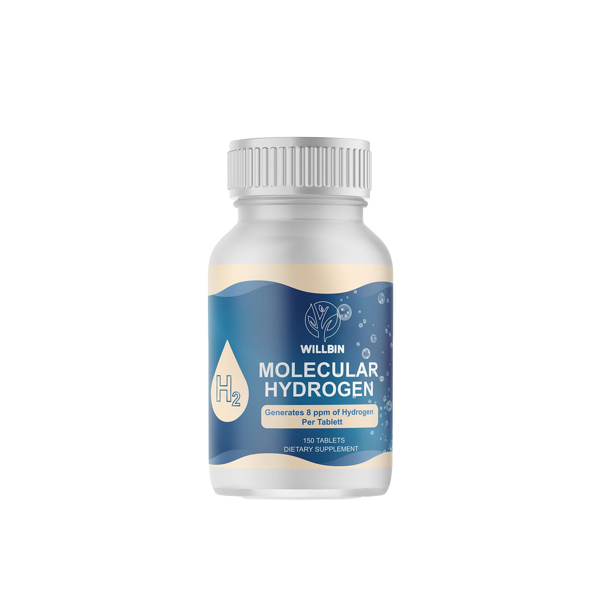 Front packaging of Willbin 150ct Hydrogen Water Tablets