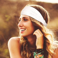 Willbond headband ideal for yoga and workouts, staying put during movements.