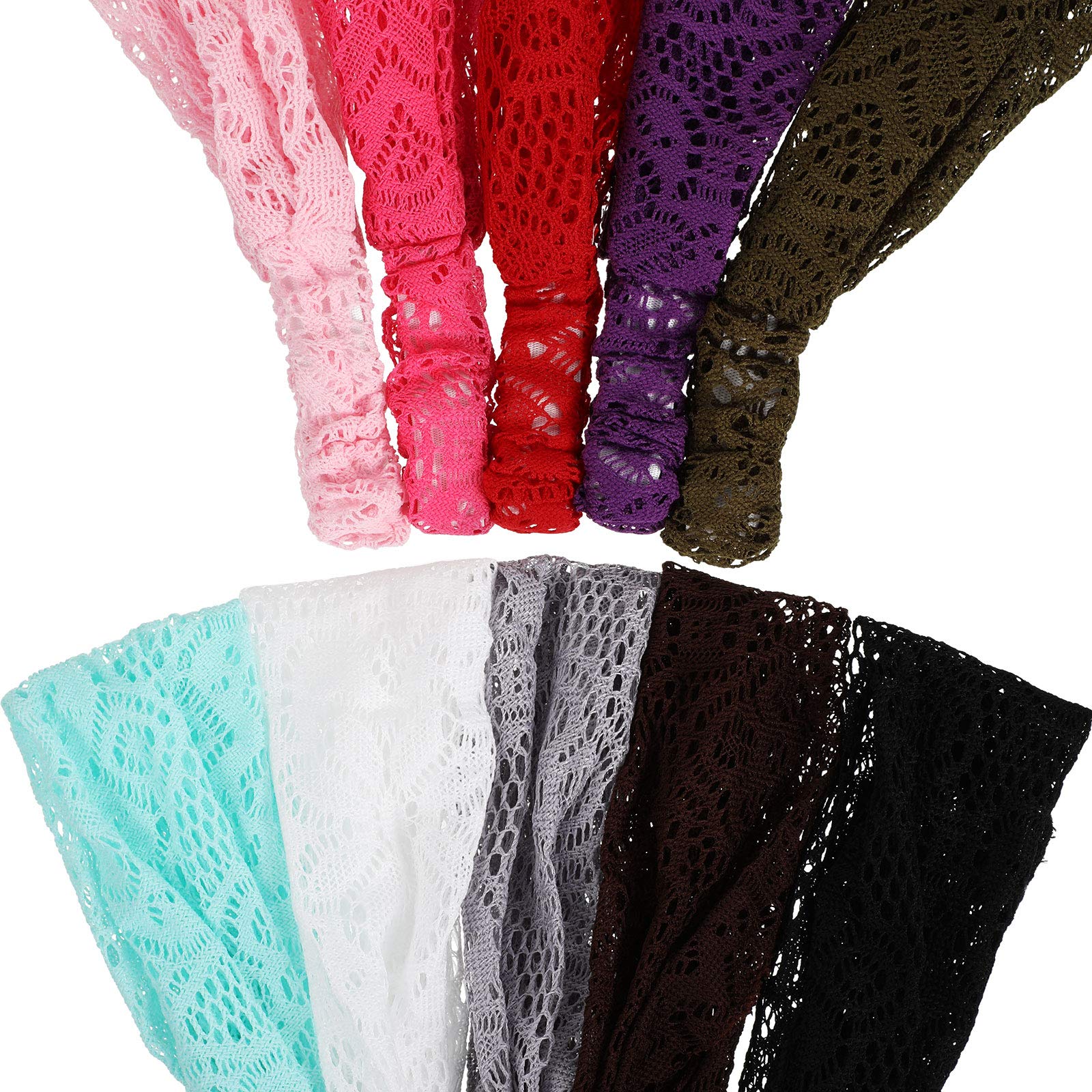 Willbond lace headwrap measures 19.6 inches, lightweight at 14 g.