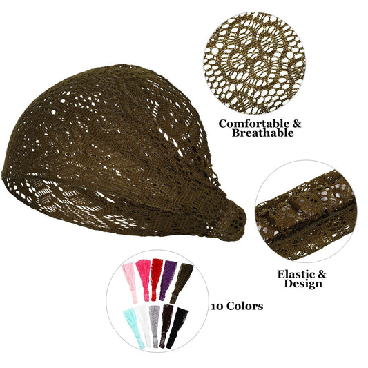 Willbond lace elastic headwrap folded as a bandana for versatile styles and hair control.