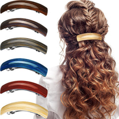 WILLBOND large retro hair barrette in multicolor holds medium to thick hair securely.