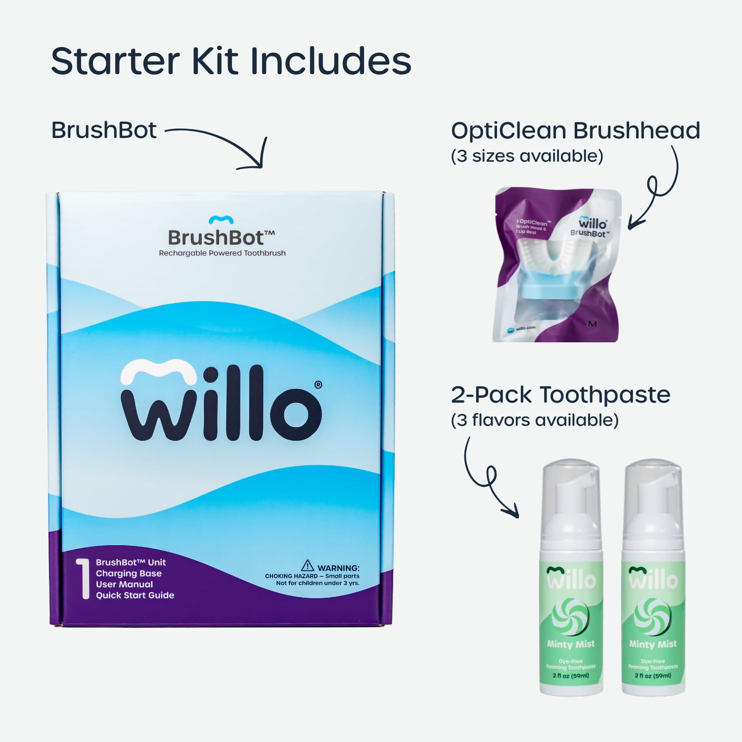 Willo BrushBot app rewards and timers