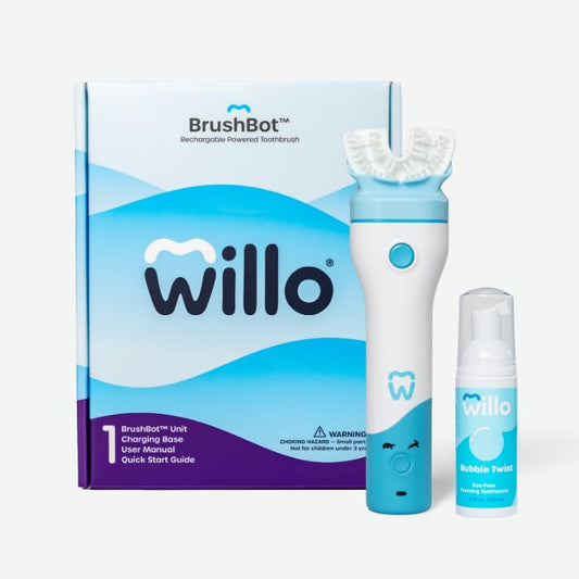 Willo BrushBot Kids U-Shaped Toothbrush Starter Kit packaging