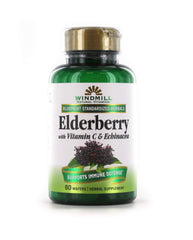 Bottle of Windmill Elderberry Capsules label