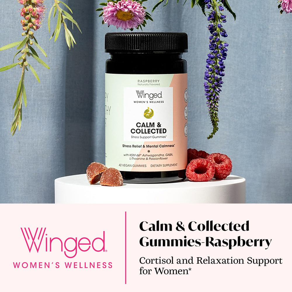 Close-up of Raspberry-flavored Calm & Collected Gummies
