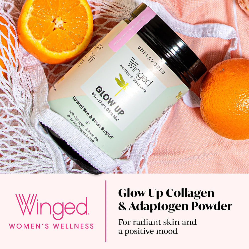 Glow Up collagen powder for women – grass-fed collagen label