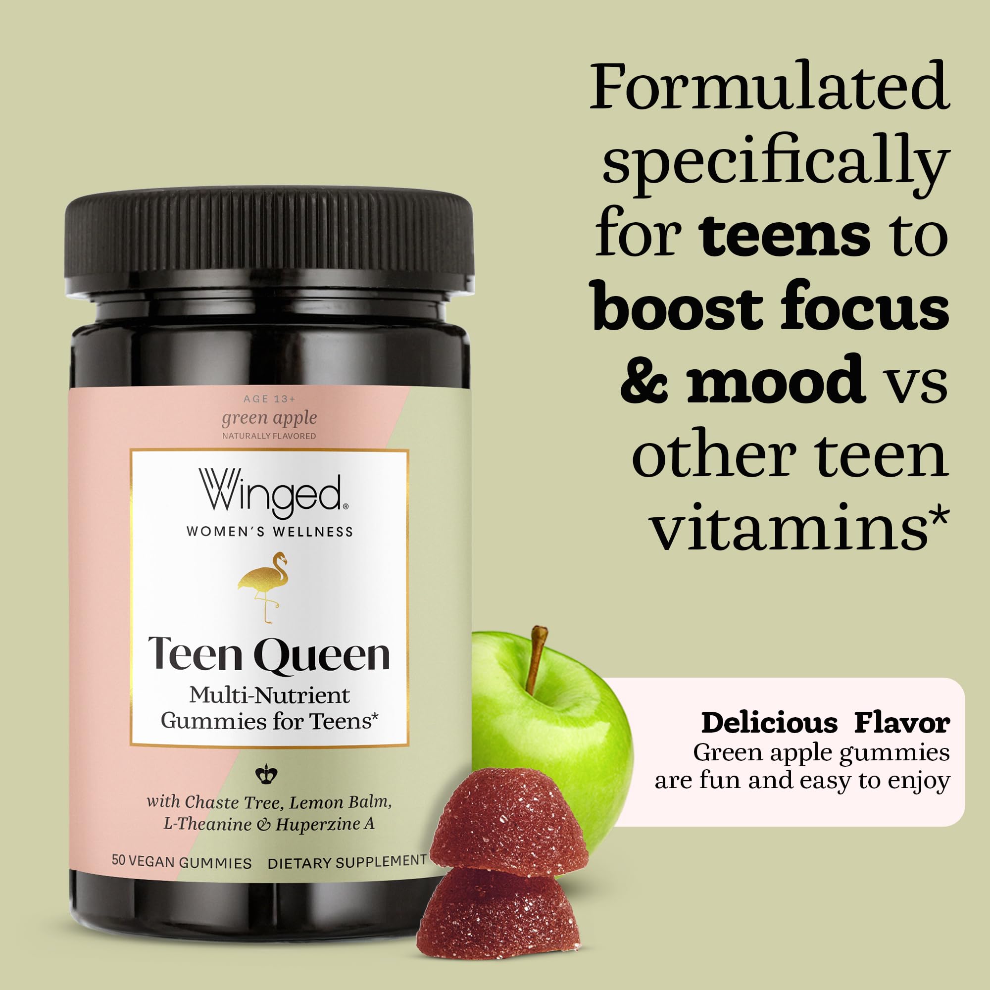 Teen Queen Gummies nutrient blend illustrated
