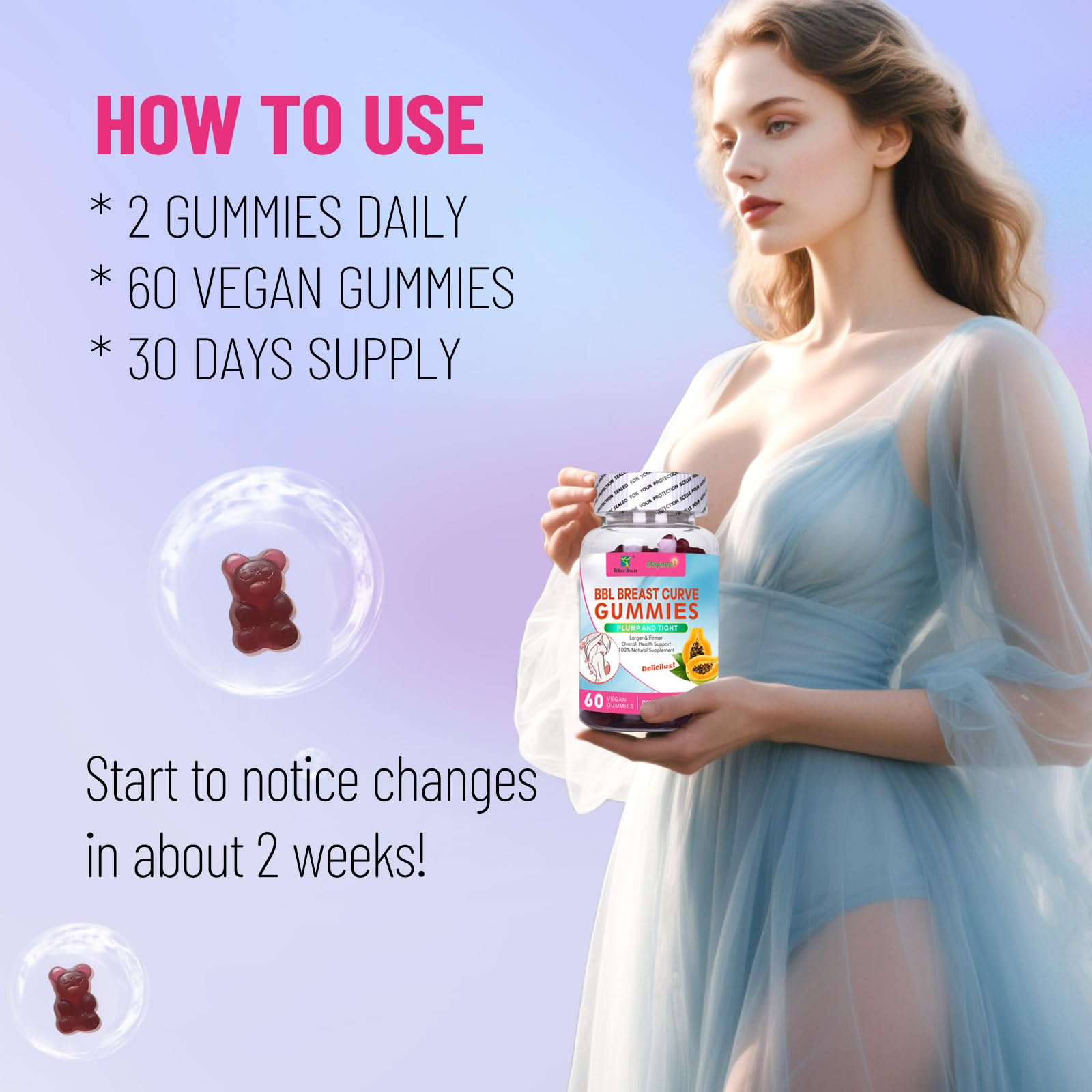 Gummies with natural flavors and health labeling