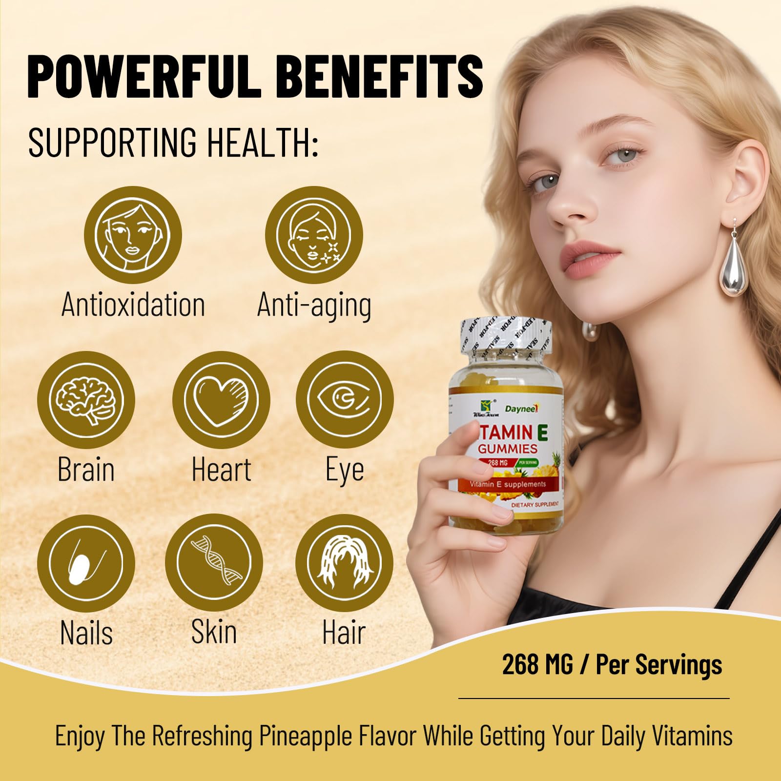 Vegan non-GMO vitamin E gummies for immune support