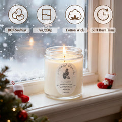 Cinnamon Apple 7oz soy candle from the Winter Gift Set in a clear glass jar