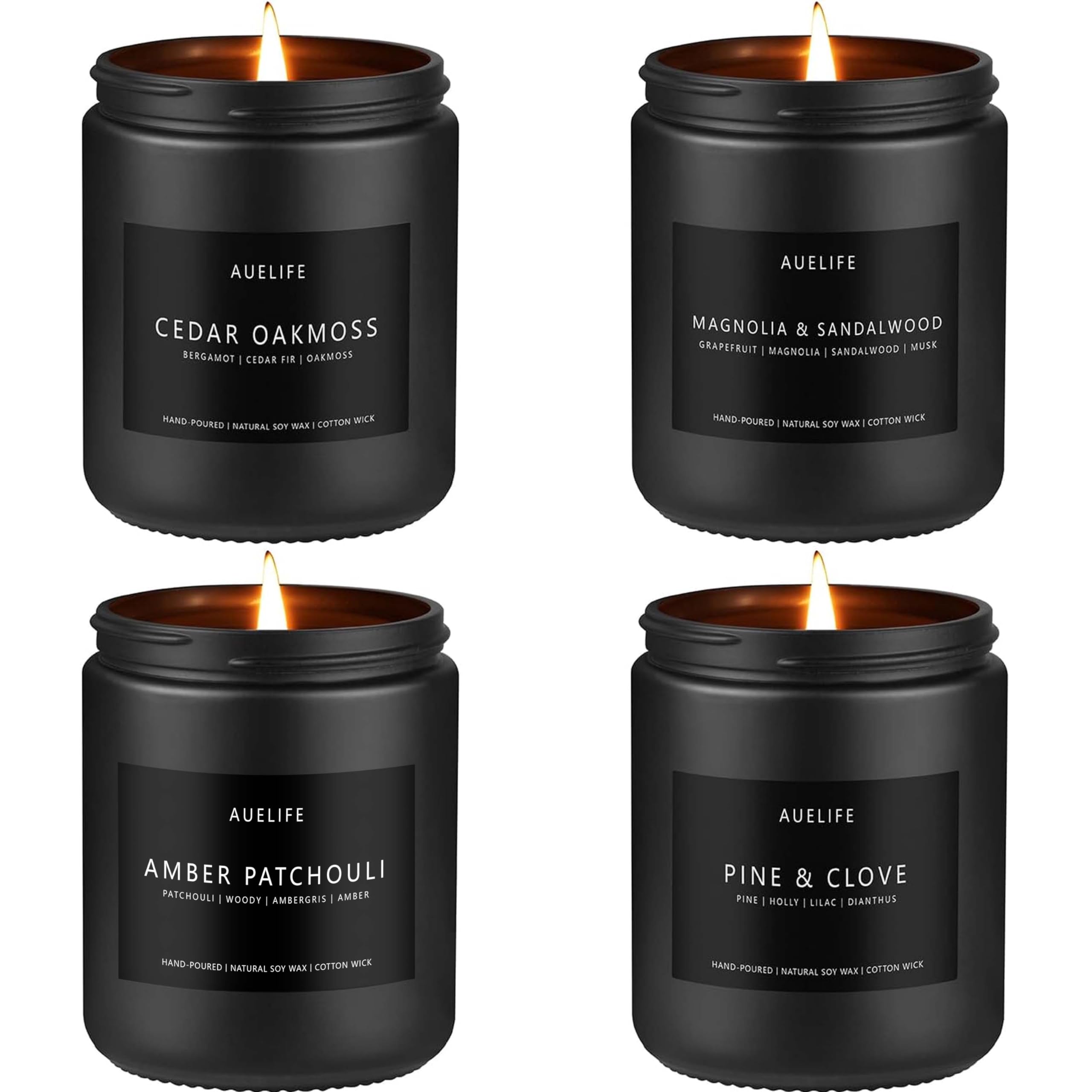 Cedar Oakmoss candle in a matte black jar