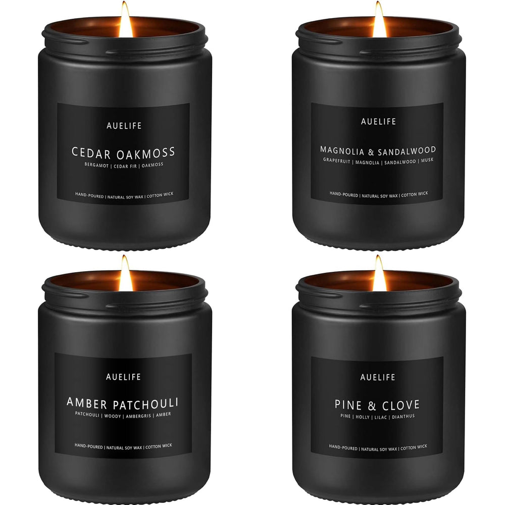 Cedar Oakmoss candle in a matte black jar