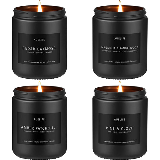Cedar Oakmoss candle in a matte black jar