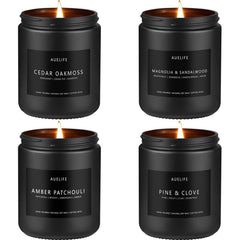 Cedar Oakmoss candle in a matte black jar