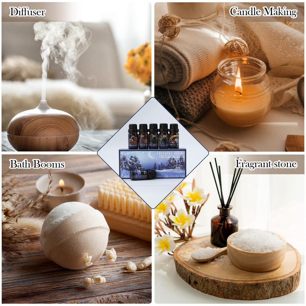 Gingerbread scented essential oil bottle in winter set