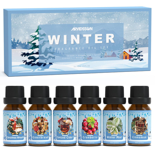 Winter Essential Oils Set – group image with all bottles