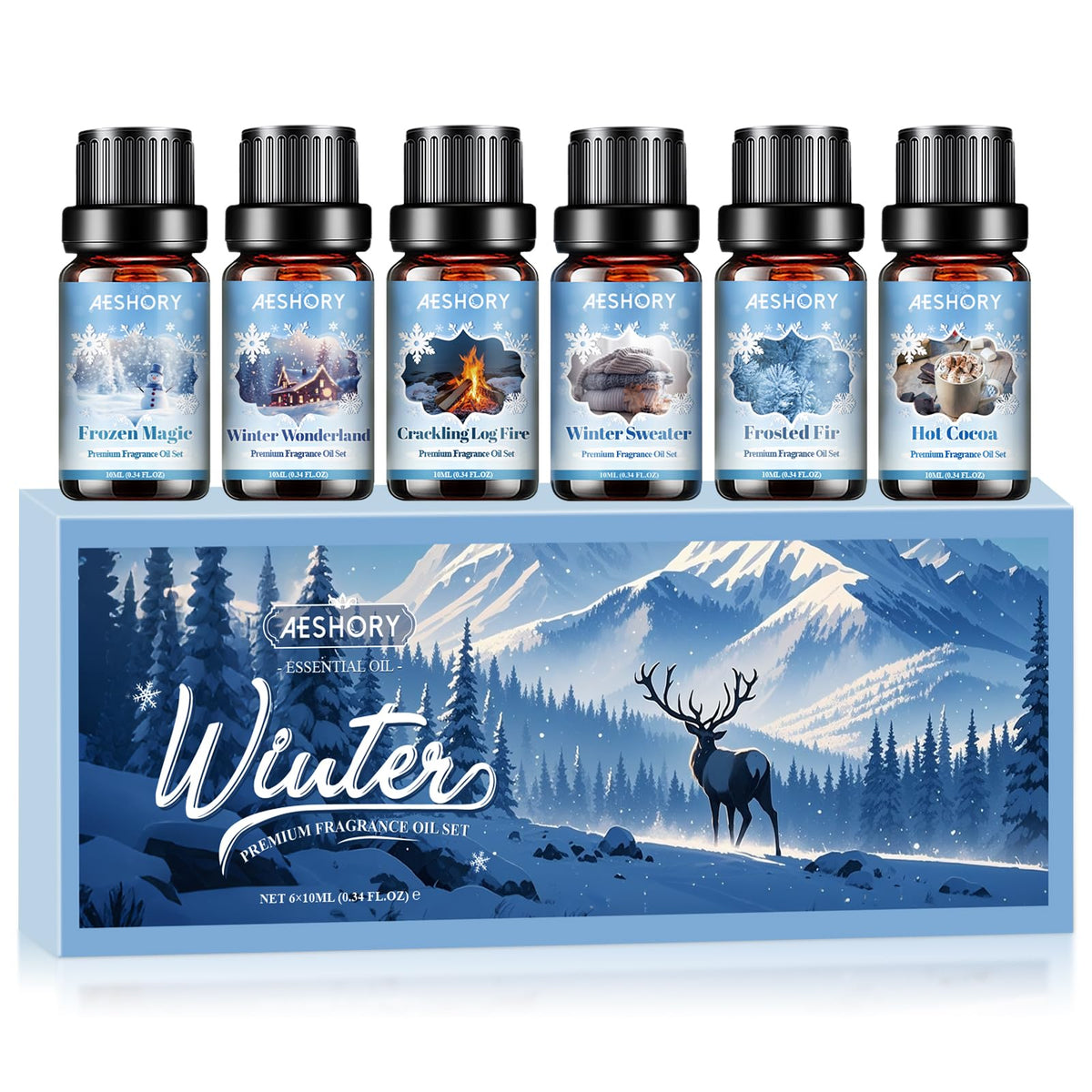 Winter Essential Oils Set bottle lineup