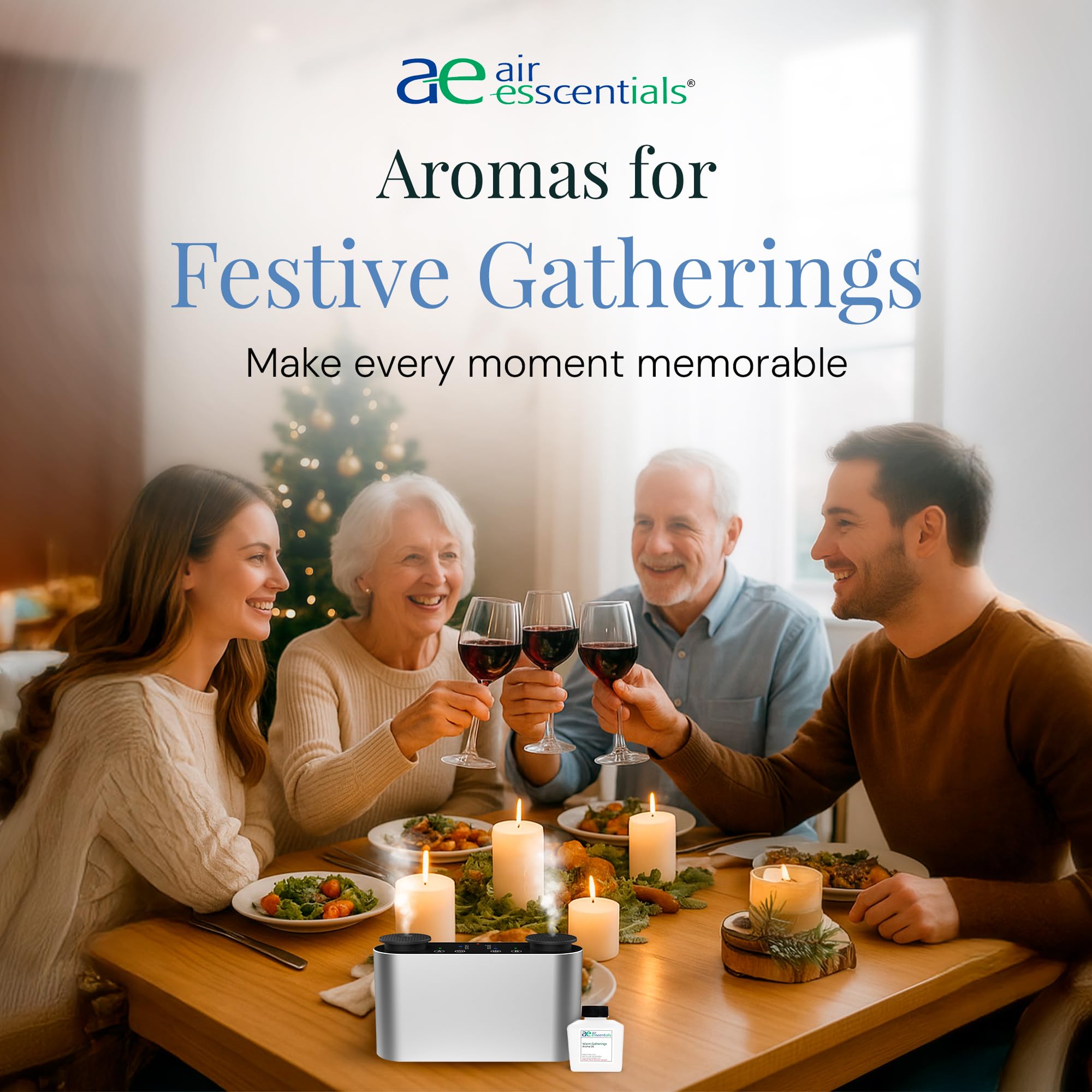 Holiday collection aroma oil setup with diffuser