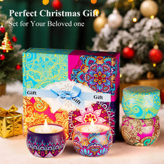 Close-up view of Wintercrush candle tins