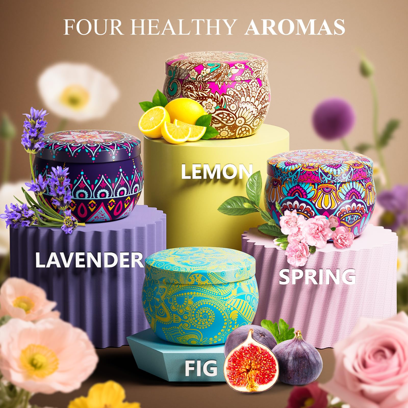 Wintercrush 4-pack scented candles Jasmine scent