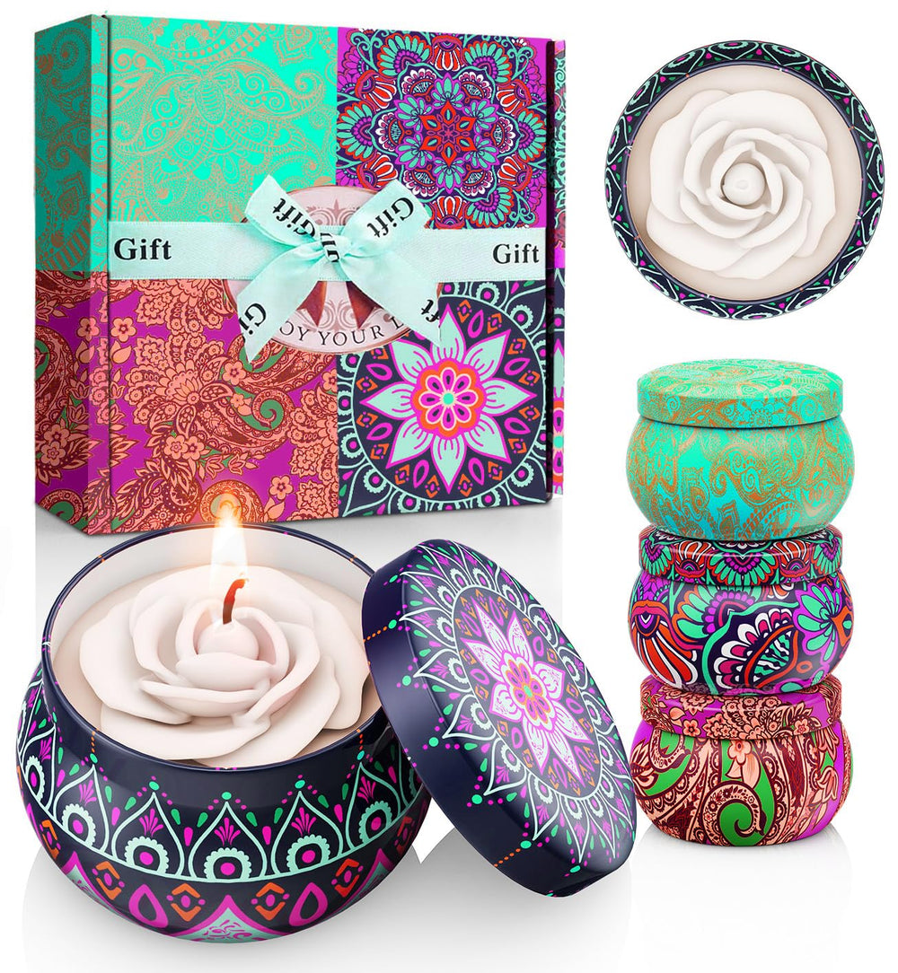 Wintercrush 4-pack scented candles Rose scent