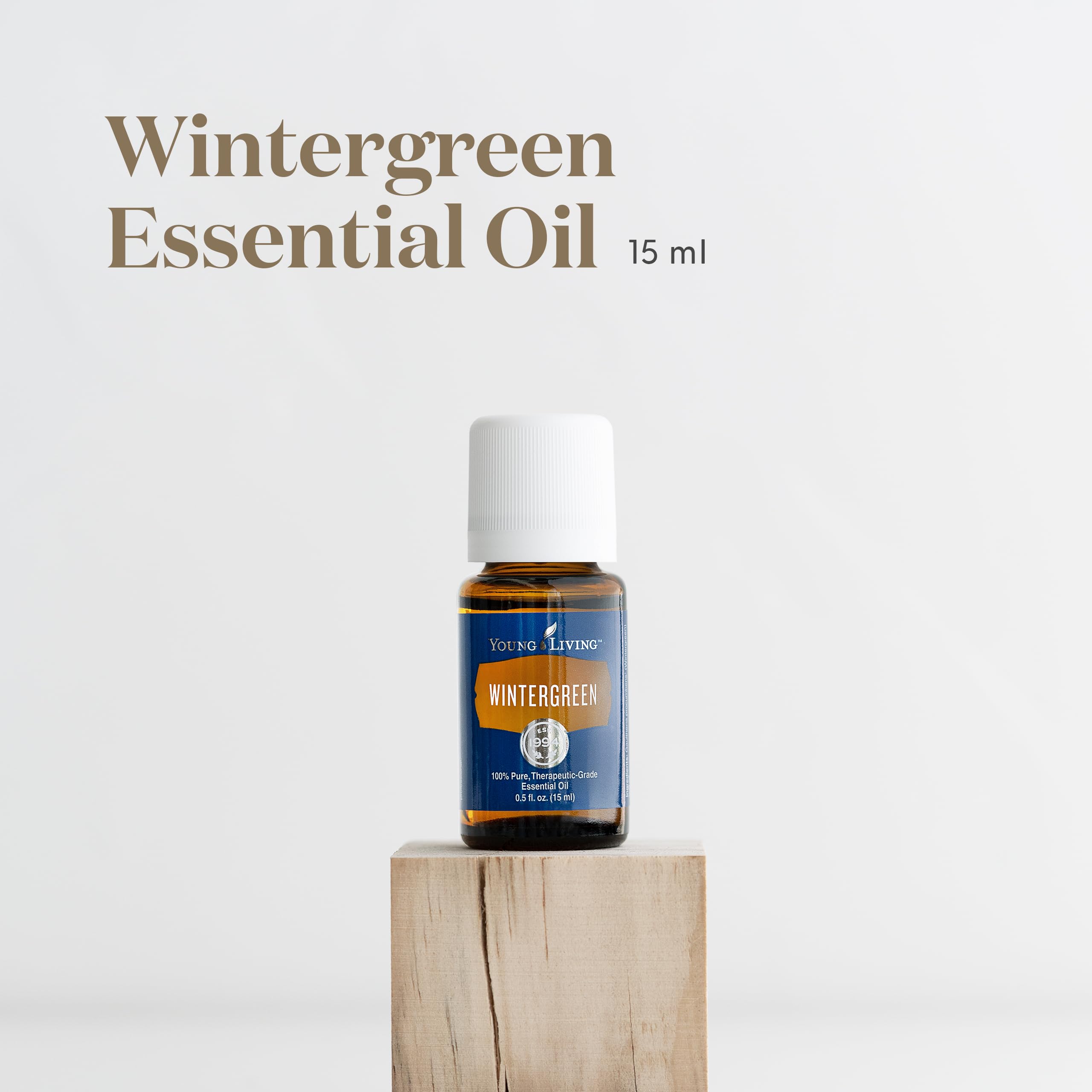 Close-up of Wintergreen essential oil label