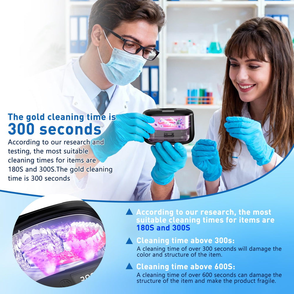 Side view of Wireless Ultrasonic Retainer Cleaner