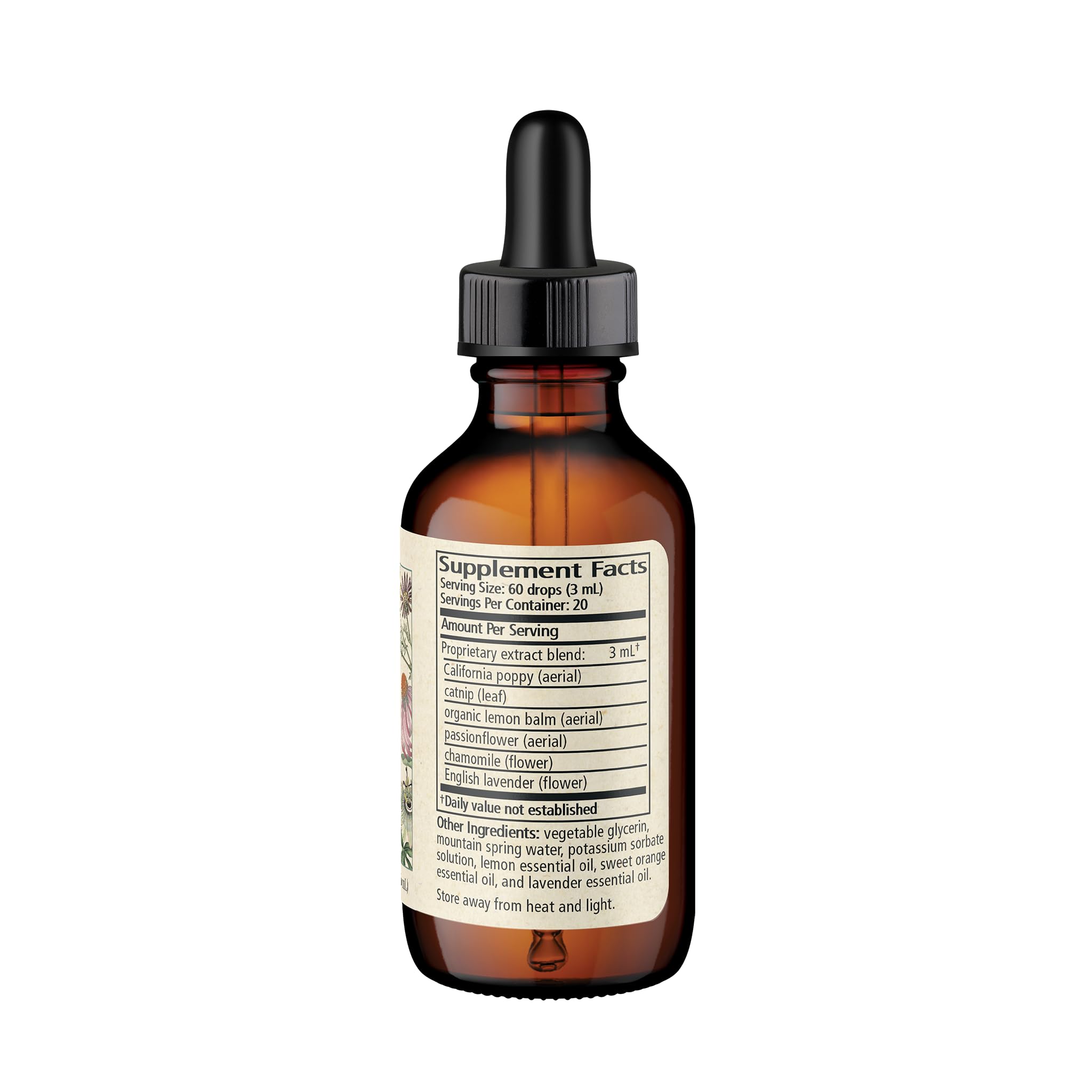 Label close-up of Herbal Zen glycerite bottle