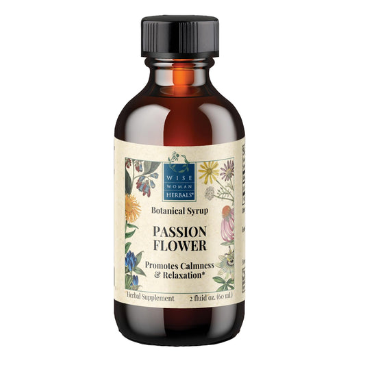 Wise Woman Herbals Passionflower Botanical Syrup 4:1 bottle with label