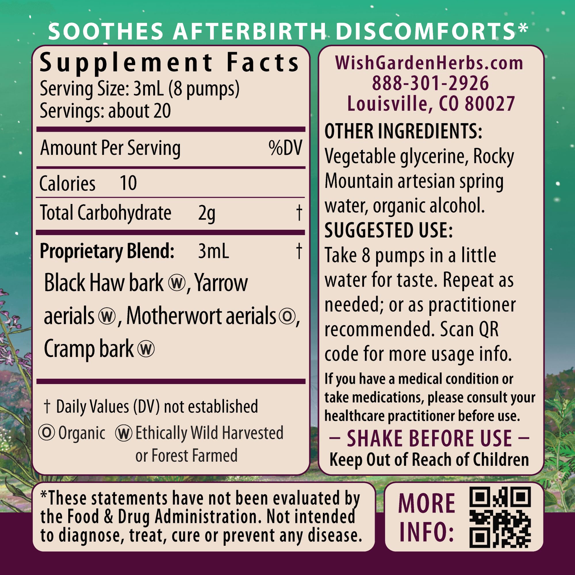 Close-up of AfterEase tincture bottle label showing branding and product name.