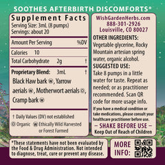 Close-up of AfterEase tincture bottle label showing branding and product name.
