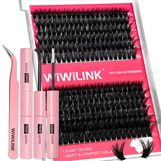 WiWiLINK lash clusters kit 60D-80D for natural volume at a glance