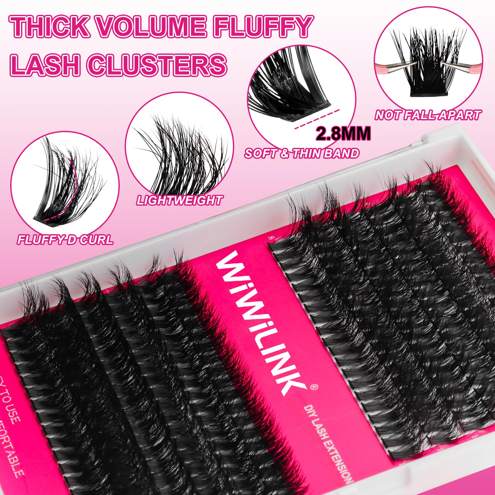 WiWiLINK volume cluster lashes kit adds fullness without heaviness