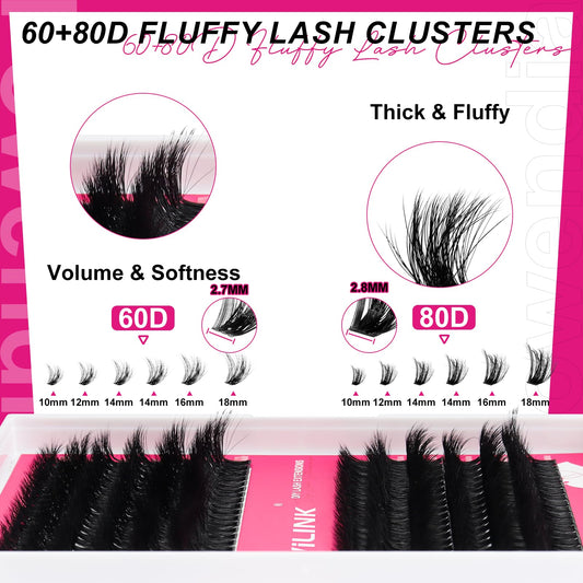 WiWiLINK wispy cluster lashes 10-18mm for fluttery definition