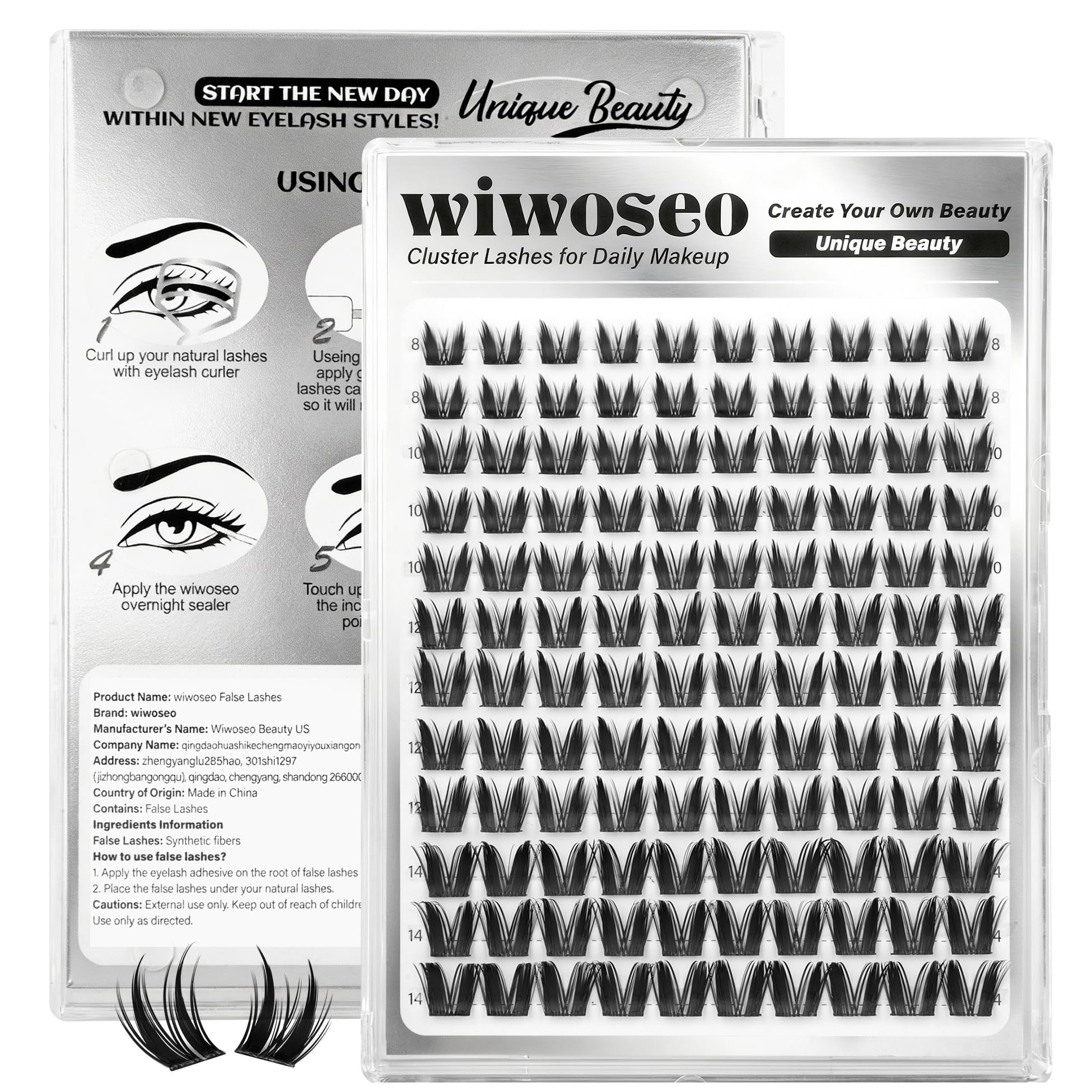 wiwoseo Bunny Lash Clusters deliver dramatic volume for a DIY salon-ready look.