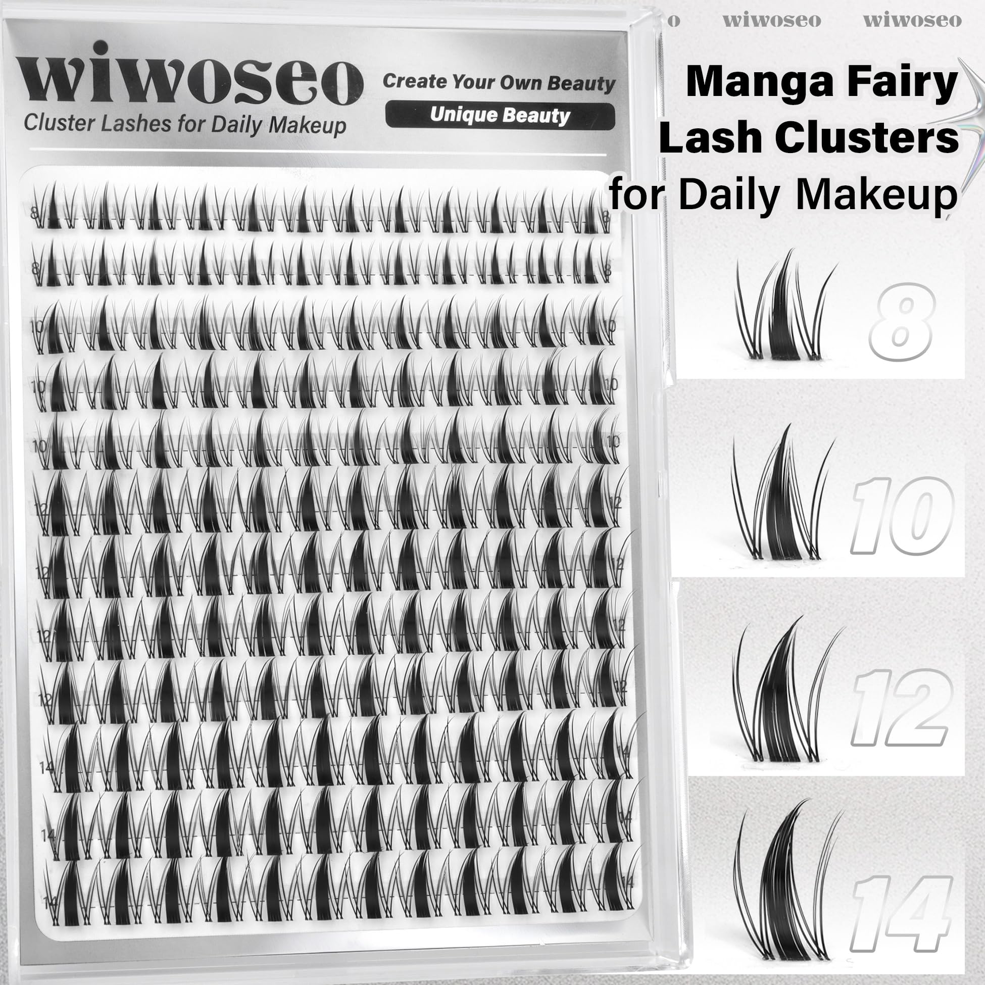Wiwoseo D-curl manga lashes boost natural lash drama for daily wear