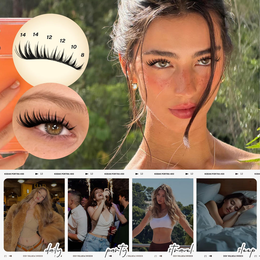 wiwoseo Invisible Band Lash Clusters blend discreetly with natural lashes.
