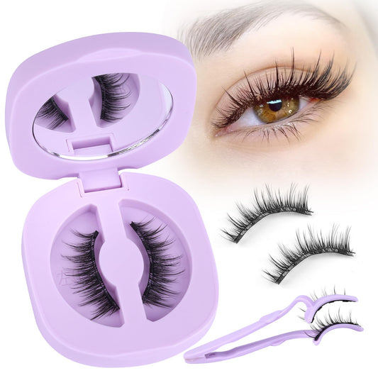 Wiwoseo magnetic eyelashes with applicator kit for quick glue-free application on the go.
