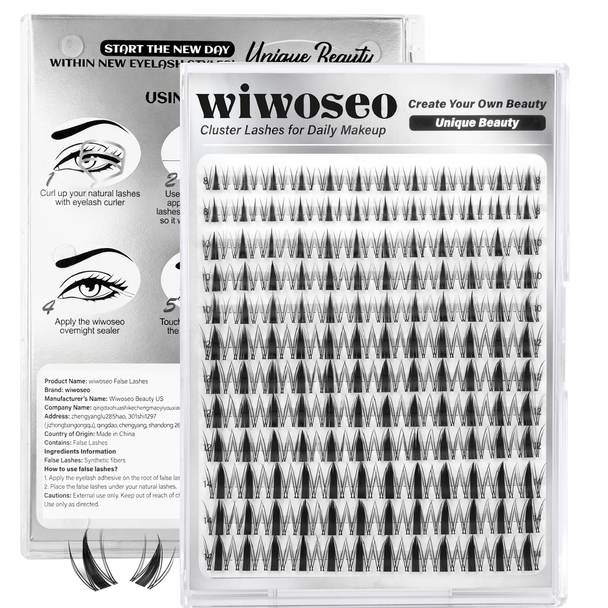 Wiwoseo manga lash clusters 8-14mm offer versatile length options for eye looks