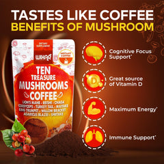 Cup of prepared mushroom coffee