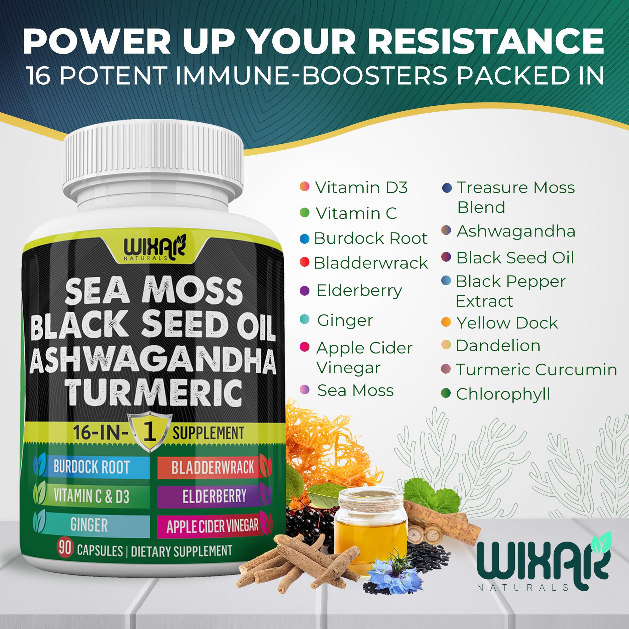 Wixar Turmeric Curcumin 1000mg capsules