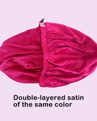 WJing Yi Jia satin bonnet peacock blue adjustable elastic for secure fit.