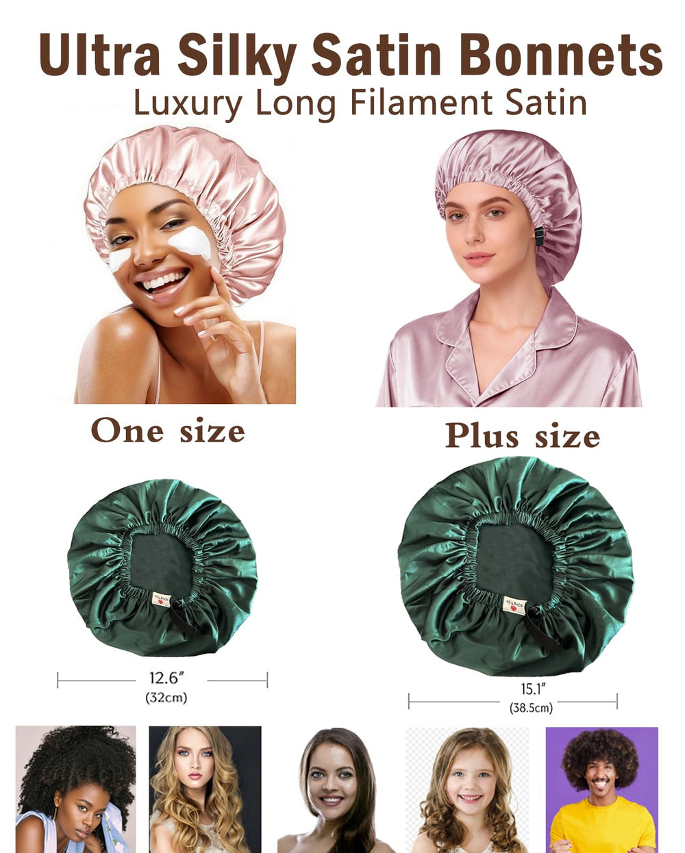 WJing Yi Jia satin bonnet features adjustable elastic band for secure fit