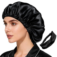 WJing Yi Jia satin bonnet with double-layer design protects hair overnight