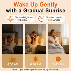 Wkzay sunrise alarm clock showing gradual brightening for gentle mornings