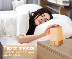 Wkzay Sunrise Alarm Clock led display dimmer in dark room