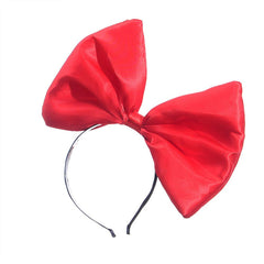 WLBON Bow Headband Red wearing setup demonstrates versatile styling with dresses and jeans